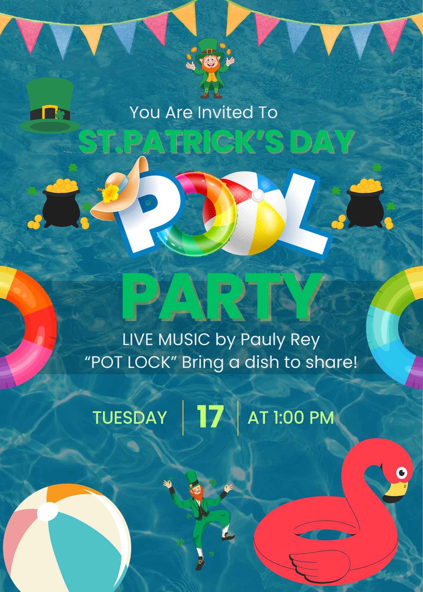 ST. Patrick’s Day POOL Party @1pm